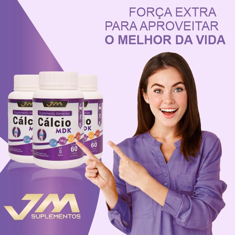 Cálcio MDK 60 Cápsulas – Ossos Fortes, Músculos Saudáveis & Imunidade