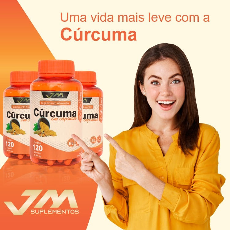 Cúrcuma com Vitaminas C + B6 500mg – 120 Cápsulas