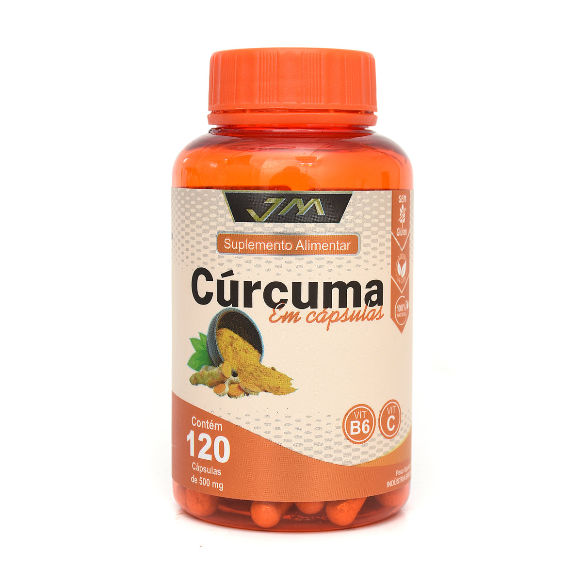 Cúrcuma com Vitaminas C + B6 500mg – 120 Cápsulas
