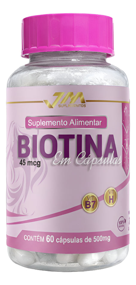 Biotina 45 mcg – Fortalece Cabelos, Unhas e Pele | 120 Cápsulas