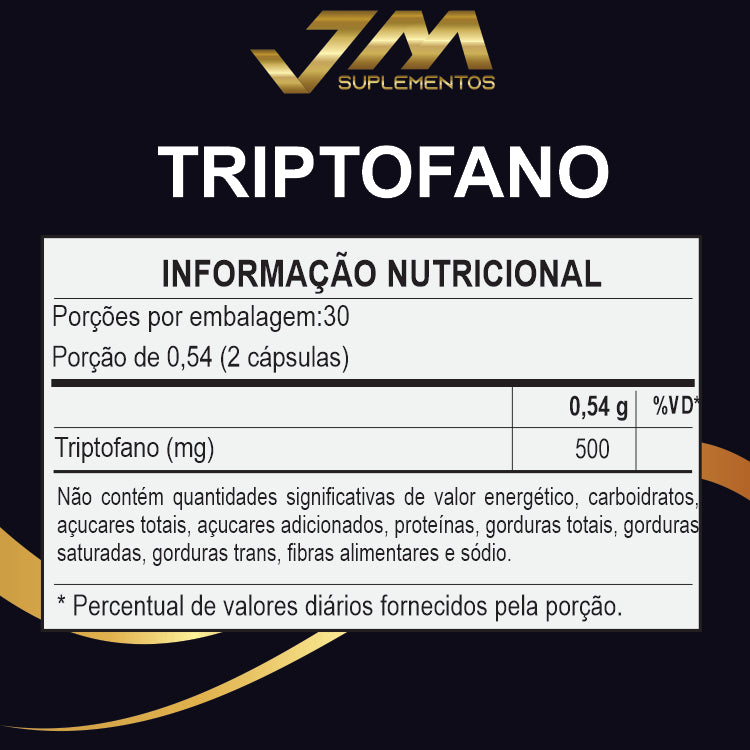 L-Triptofano 100% Puro 1000mg 60 Capsulas 5htp Jmsuplemento