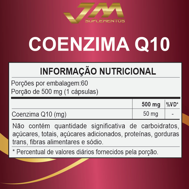 Coenzima Q10 C/ 60 Cápsulas De 500mg - Jmsuplementos
