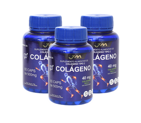 Kit 3x Colágeno Tipo 2 40mg com 180 Cápsulas – Suporte para Cartilagens e Articulações