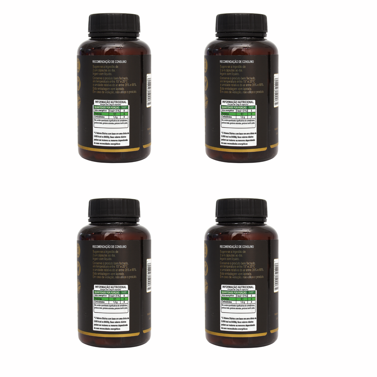 Kit 4x Maca Peruana Pura 500mg - 480 Cápsulas | Energia, Vitalidade e Bem-Estar