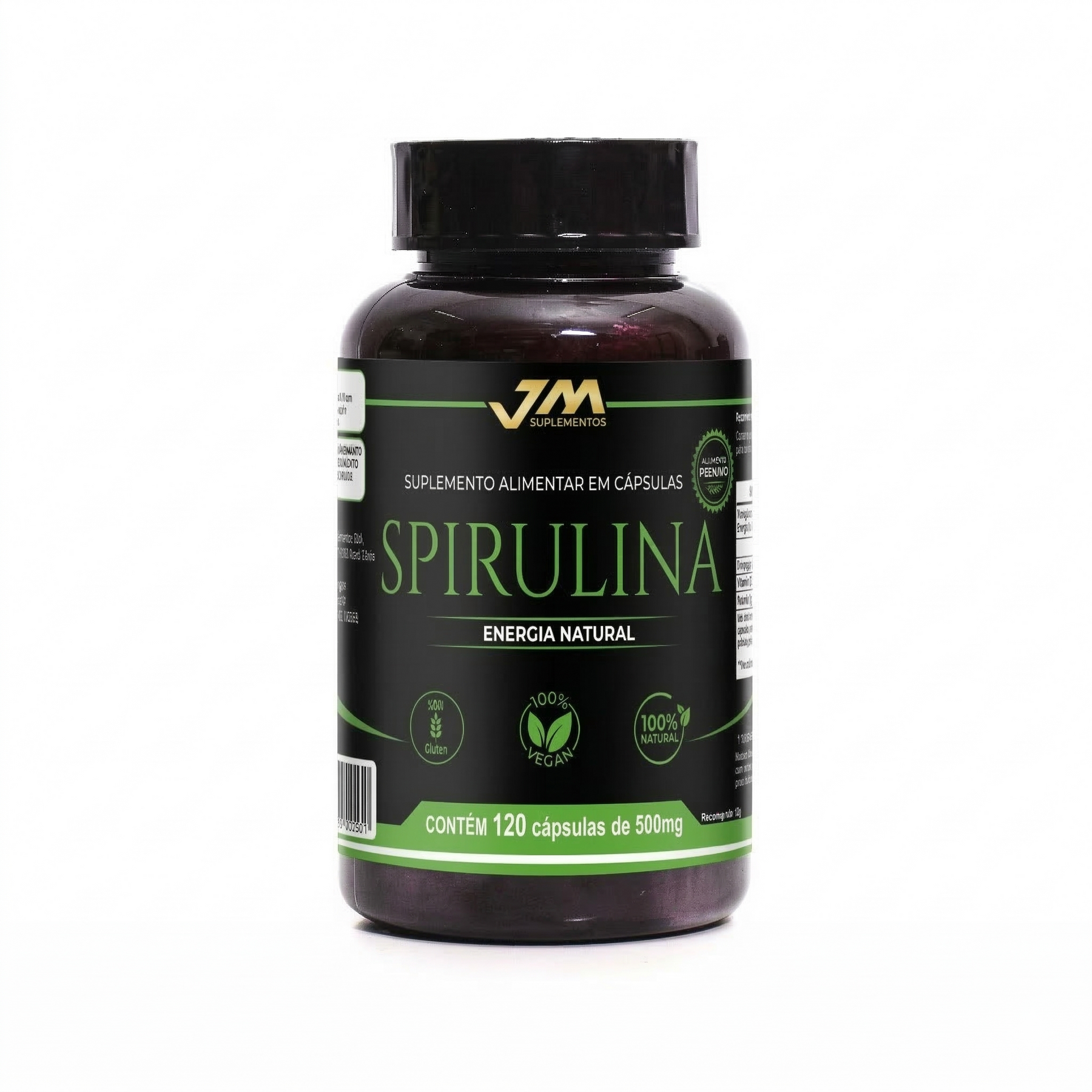 Spirulina Pura 100% 120 Capsulas Jm Suplemento - JM Indústria de Suplementos