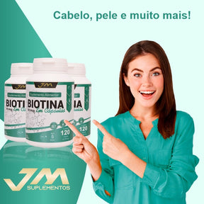 Biotina 45 mcg – Fortalece Cabelos, Unhas e Pele | 120 Cápsulas