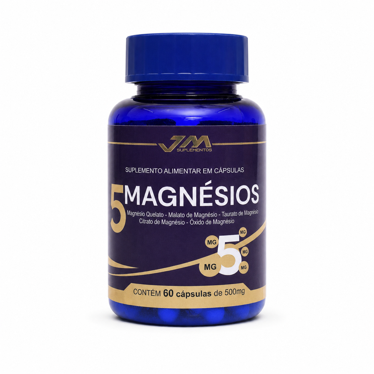 5 Magnésios 60 Cápsulas 500mg Jmsuplementos - JM Indústria de Suplementos
