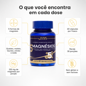 5 Magnésios 60 Cápsulas 500mg Jmsuplementos - JM Indústria de Suplementos