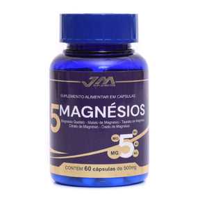 5 Magnésios 60 Cápsulas 500mg Jmsuplementos