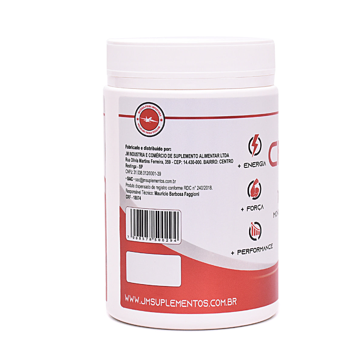 Creatina Monohidratada 100% Pura Micronizada 500g – Energia, Força e Performance