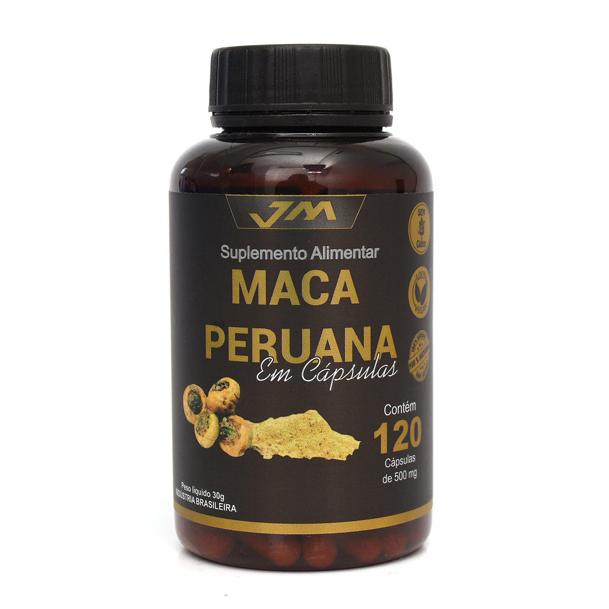 Maca Peruana Pura 500mg – 120 Cápsulas | Mais Energia e Vitalidade