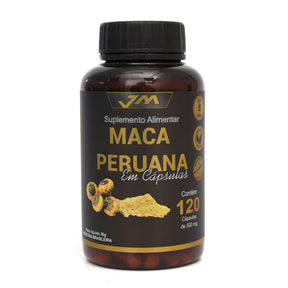 Maca Peruana Pura 500mg – 120 Cápsulas | Mais Energia e Vitalidade
