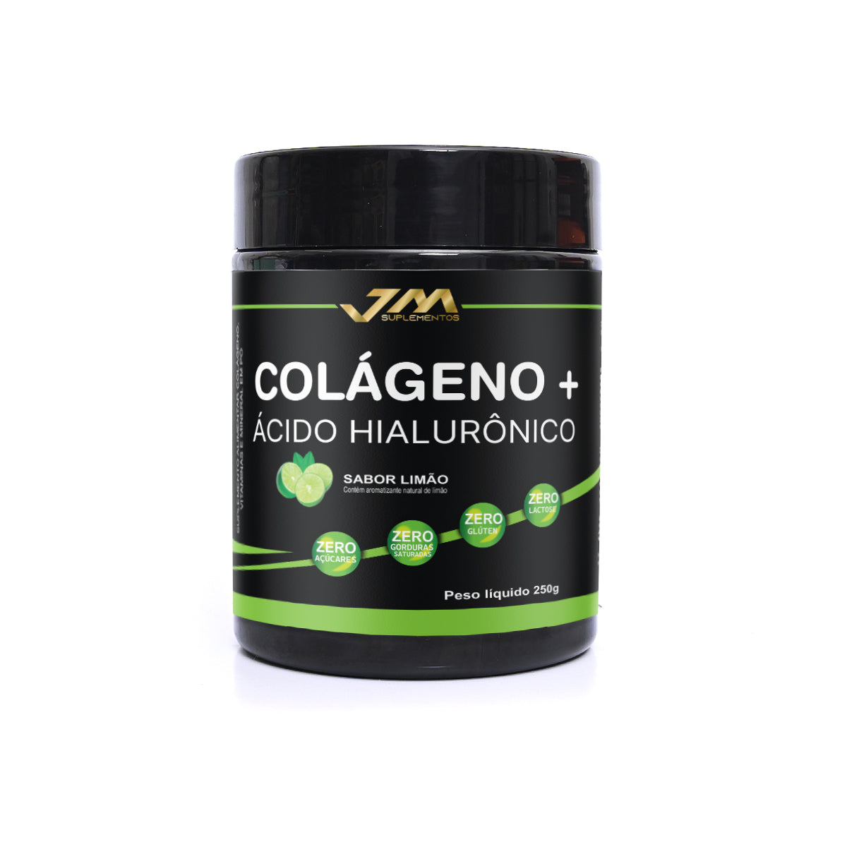 Colágeno Hidrolisado + Ácido Hialurônico 250g Jmsuplementos