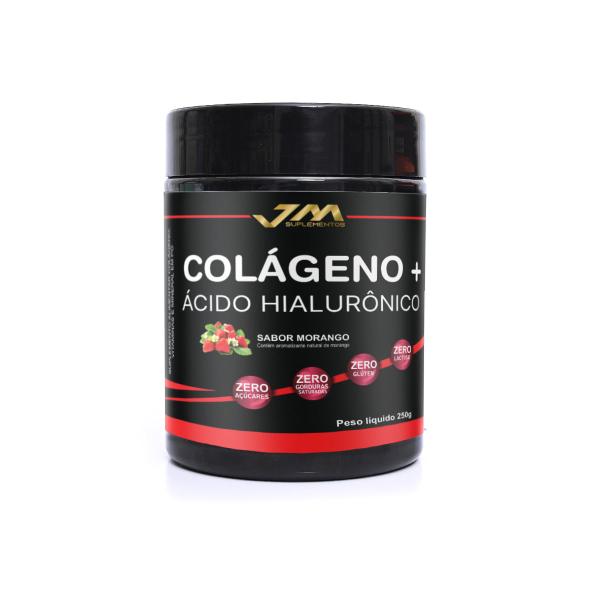 Colágeno Hidrolisado + Ácido Hialurônico 250g Jmsuplementos