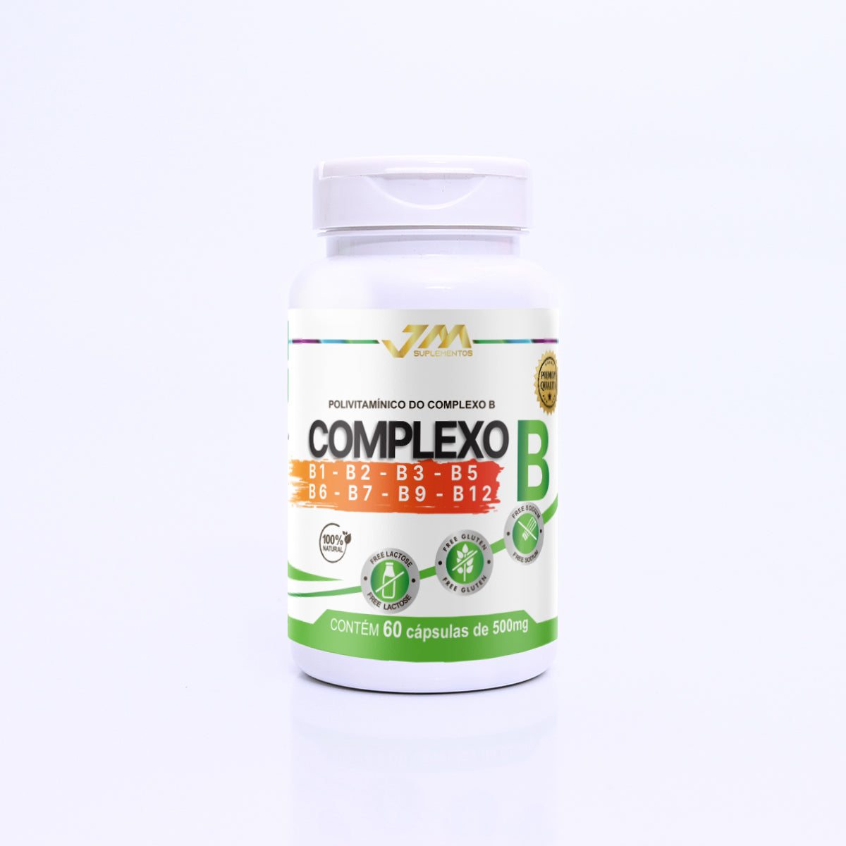 Complexo B Original 60 Cápsulas 500mg B1 B2 B3 B5 B6 B7 B9 B12 Jmsuplemento