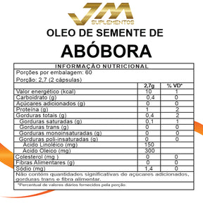 Oleo de Semente De Abóbora 60 Capsulas 1000mg JMSuplemento