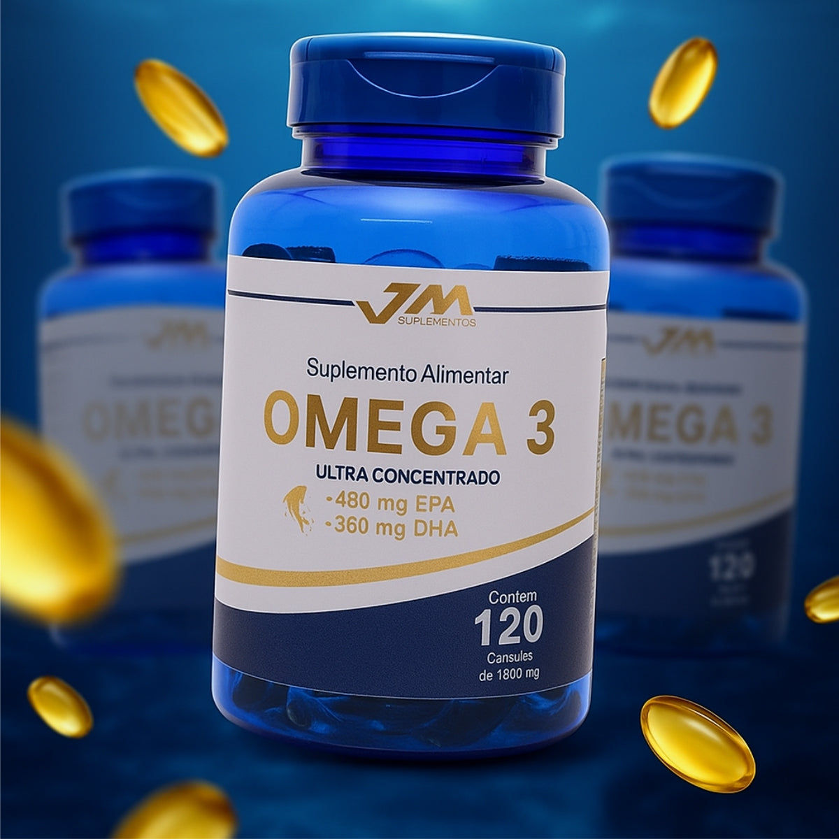 Ômega 3 EPA + DHA 120 cápsulas – JM Suplementos