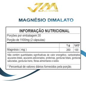 Magnesio Dimalato Concentrado 60 Capsulas JM Suplemento