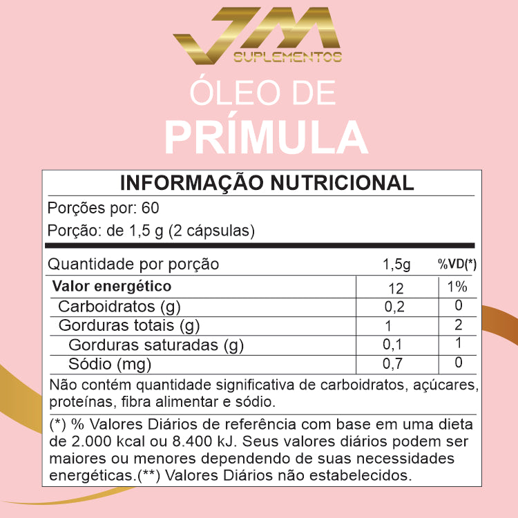 Óleo de Prímula 500mg | 60 Cápsulas Softgel