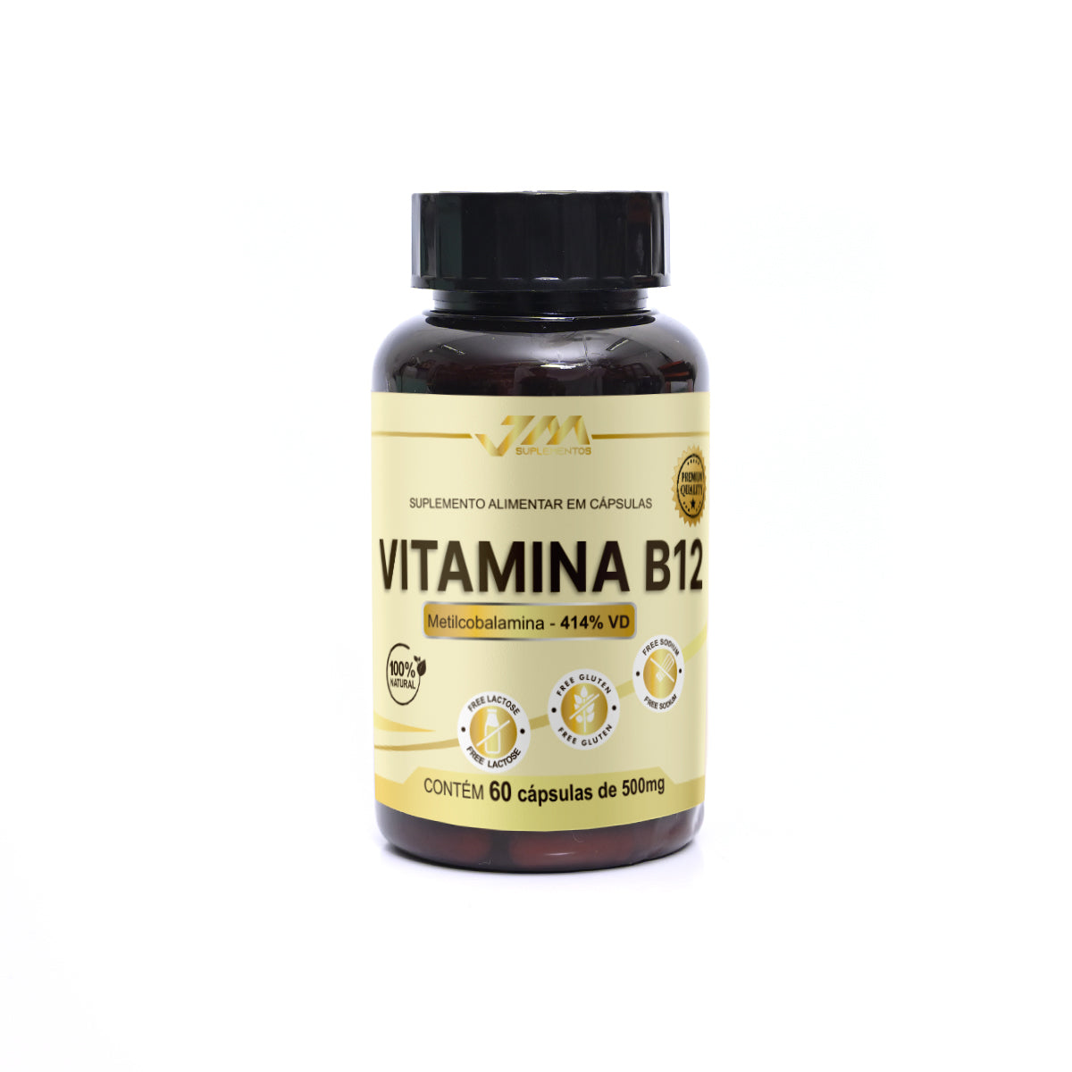 Vitamina B12 60 Cápsulas Vegan Livre Glúten